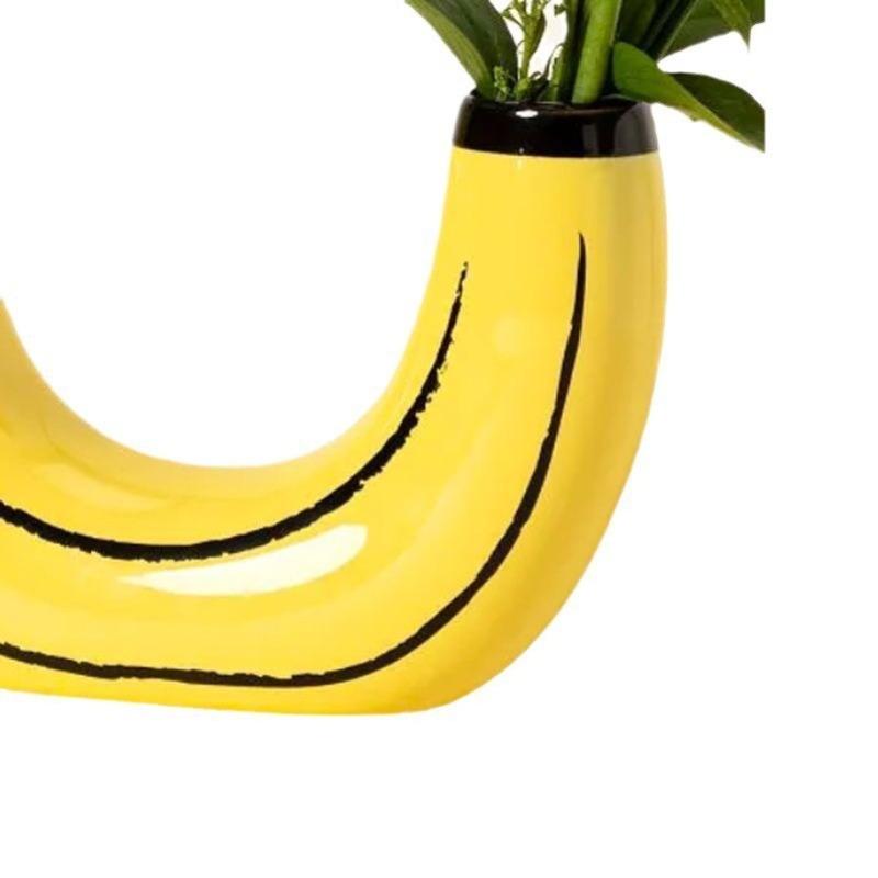 Simple Banana Vase Flower Arrangement Creative Home Decoration for Living Room and Dining Room Small Accessory Resin Handicraft
