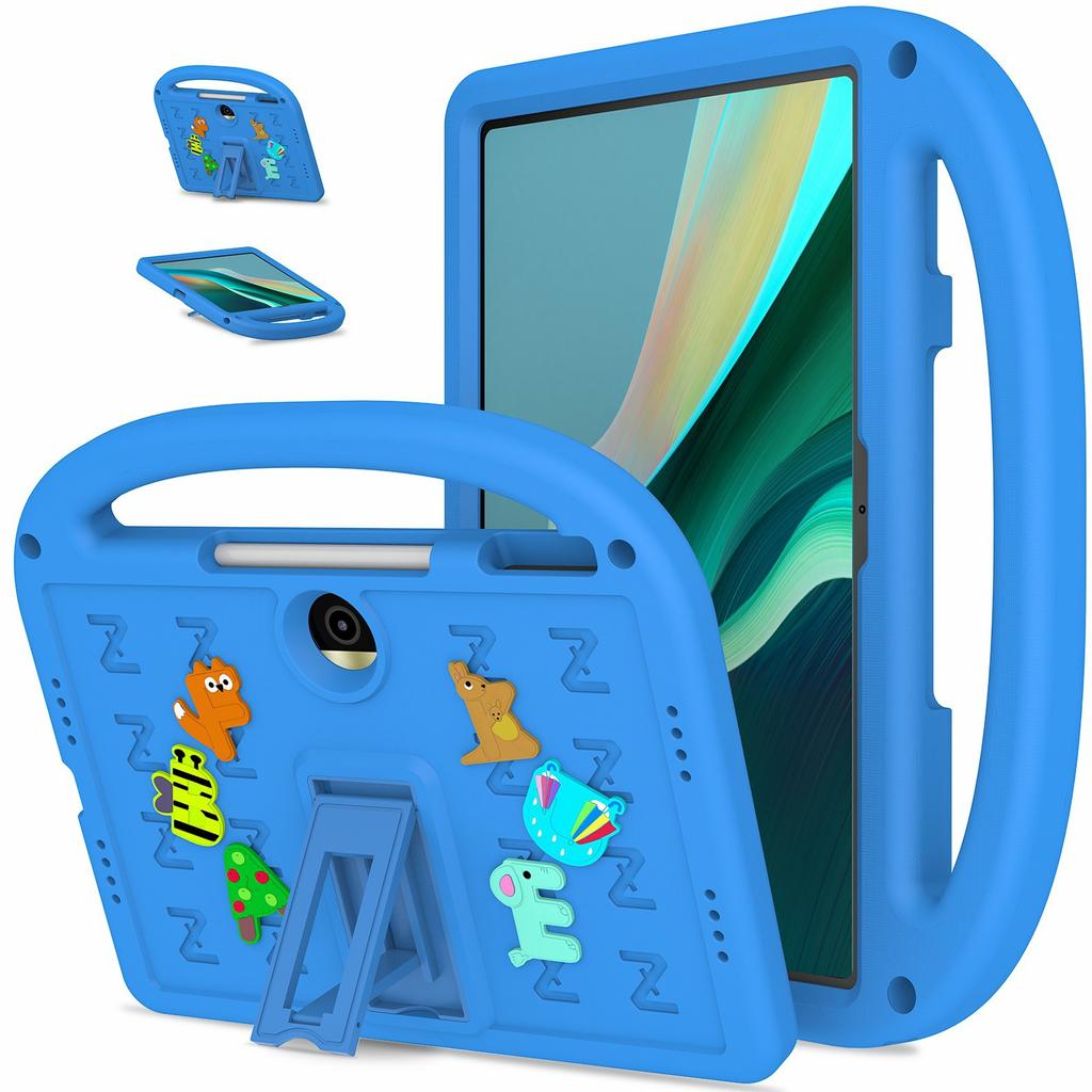 For Honor Pad 9 Kickstand Case Cartoon Design Anti-Drop EVA+PC Tablet Cover with Strap for Kids