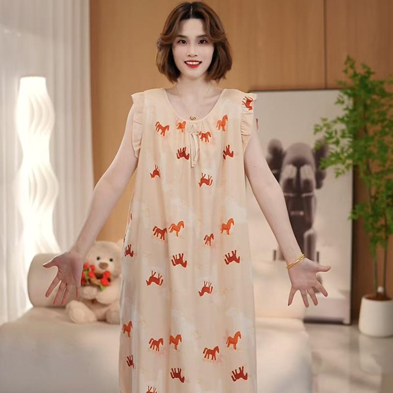 Women's Cotton Silk Camisole Pajama Dress - Summer, Loose Fit, Cute Japanese Style, Sexy and Thin, Perfect for Students