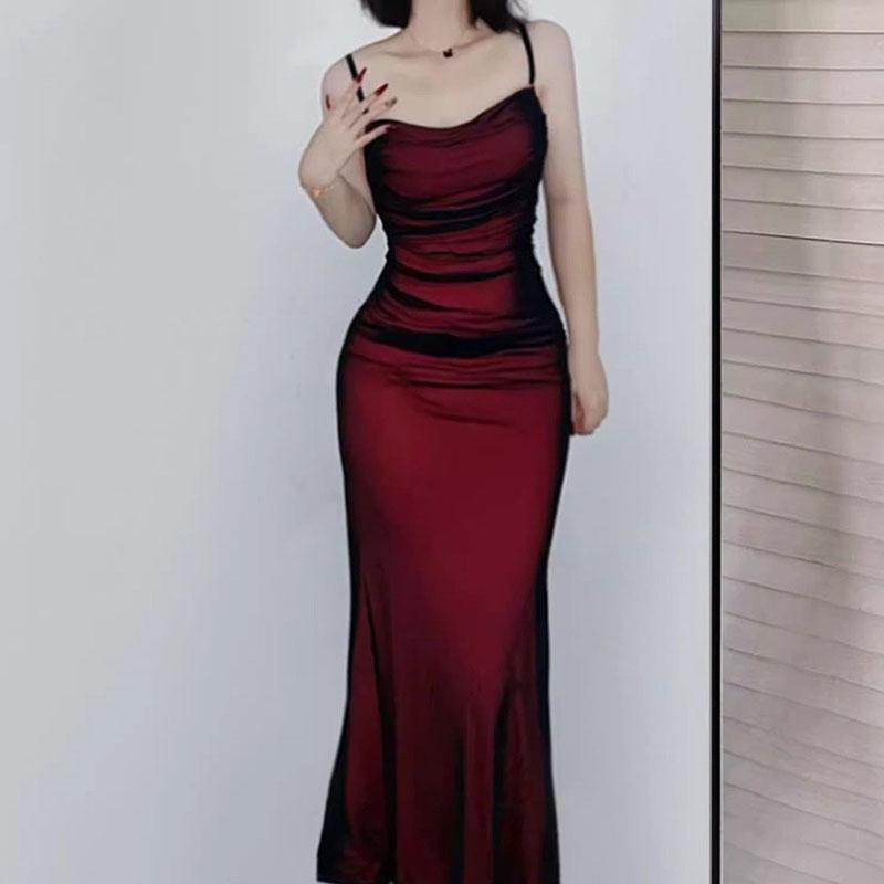 GlowGirl GlowGirl Elegant Women's Party Maxi Dresses Sexy Skinny Backless Spaghetti Strap Dress Female Summer Birthday Evening Club Long Dress