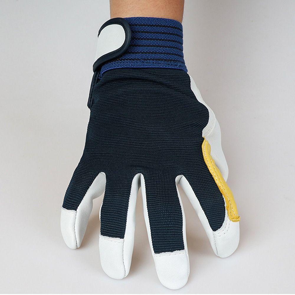 1 pair Tough Grip Labor Insurance Gloves Thickened Welding Gloves Leather Work Gloves Mechanic Work
