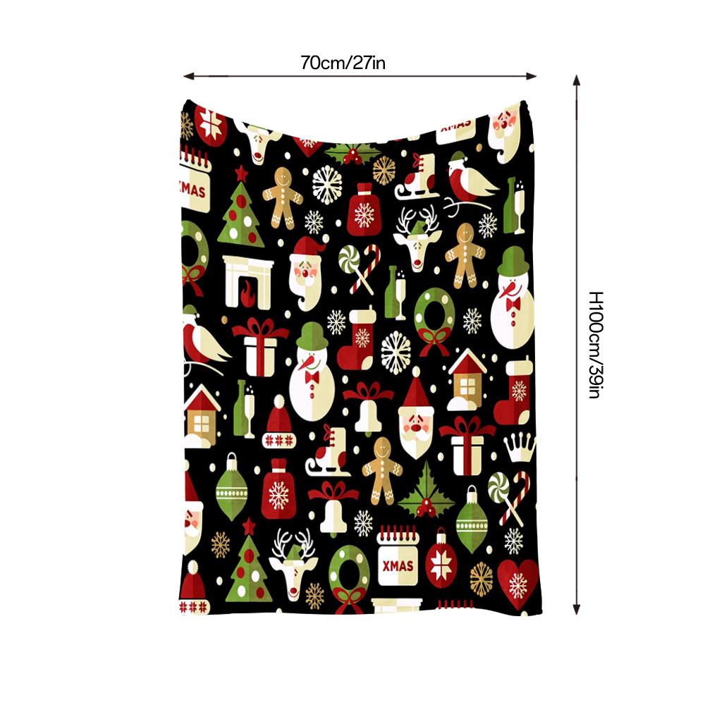 Cozy Christmas Throw Blanket Reversible Festive Flannel Plush Warm Winter Bedspread Holiday Decor Gift Home 60x80