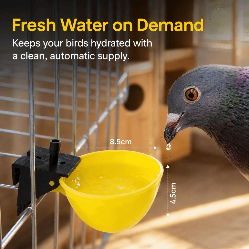 10Pcs Large Capacity Automatic Bird Waterer Yellow Automatic Poultry Waterer Quail