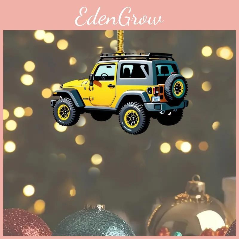 Vehicle Acrylic Mirror Ornament With Offroad Theme Car Interior Decoration Gift
