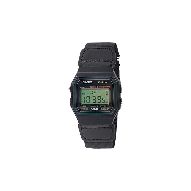 CASIO Customized watch modified series green butterfly mirror resin case F-91W-3 modified-dark wing green F-91W-3(Watch5-GaiZhuang-AnYiLvDie)