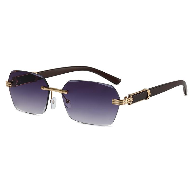 Manufacturer UV400 Female Sunglasses for Women Frameless Sun Glasses in Various Colors Transparent Blue Gray Tea