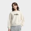 FILA Heritage Panda Embroidery Trendy Fashion Casual Versatile Crewneck Pullover Sweatshirt Women sweatshirt Steam-White F51W538201FIV