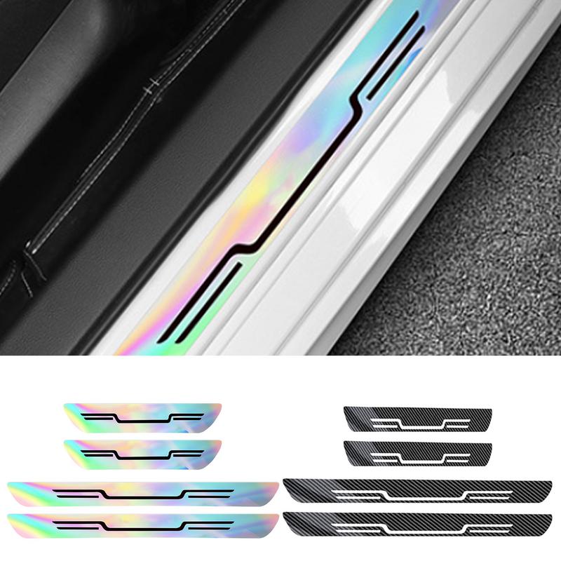 Car Door Sill Protector Sill Protector Strip 4X Carbon Fiber Protective Anti-Scratch Car Stickers For Protection Steps Vehicles