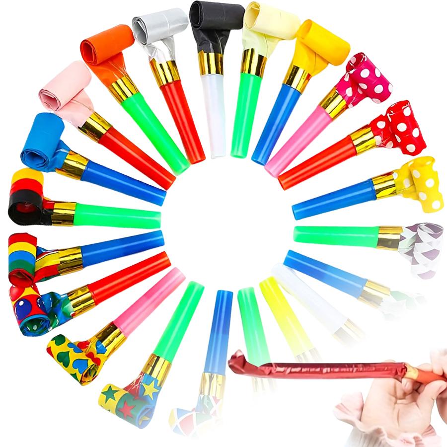 20-100pcs Long Nosed Whistle Creative Party Sounding Atmosphere Making Props Plastic Party Blowers Fun Whistles for Celebration