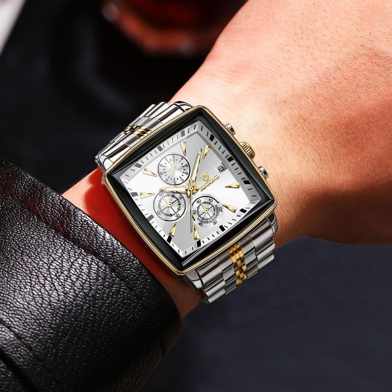 Binbang watch multi-functional small three-pin watch men's business steel belt quartz watch fashion three-eye six-pin watch