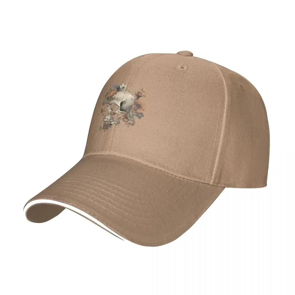 Floral Skull Skeleton Halloween Baseball Cap Fashion Boho Graphic Sandwich Cap Unisex Women Adjustable Caps Hat Outdoor