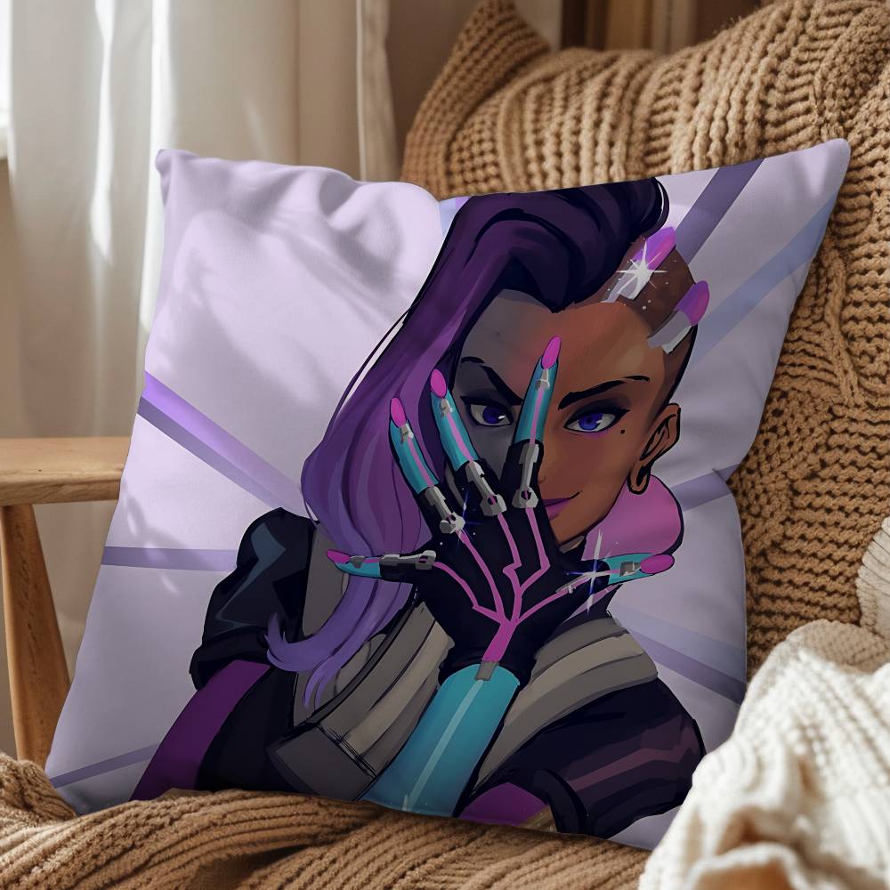 game Jetpack Cat Sombra Overwatch Pillow Case Office Cushions Suitable For Sofa Car Bedroom Decorative Cushion Cover