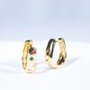 Orecchini vintage da donna in argento 925 anti-ossidazione, orecchini placcati in oro con zirconi multicolori per donna