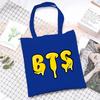 Korean Style Printed Canvas Tote Bag for Women Men Large Capacity Commuter Shoulder Handbag Fashionable Daily Outing Purse KTB