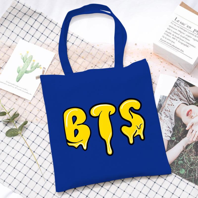 Korean Style Printed Canvas Tote Bag for Women Men Large Capacity Commuter Shoulder Handbag Fashionable Daily Outing Purse KTB