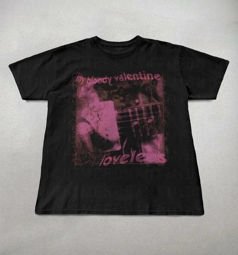 My Bloody Valentine Loveless T-Shirt, 90S Band Tee, Gothic Alt Rock Tee BL2073 S