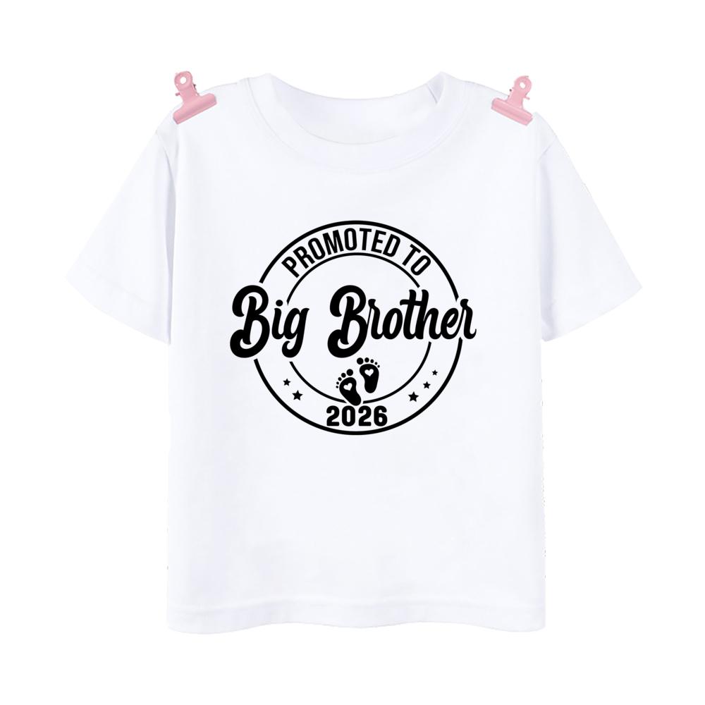 Children's T-Shirt Big Brother Big Sister Print Summer Short Sleeve Tops Fashion O-Neck Tees Outdoor Casual Children's Clothing