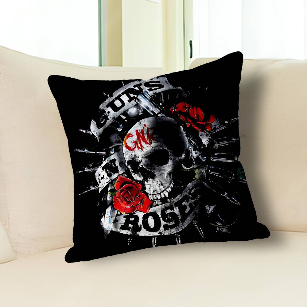 Rock G-Guns N R-Roses Various Sizes Square Pillow Case For Car Home Bedchamber Decor Custom Valentine Gift
