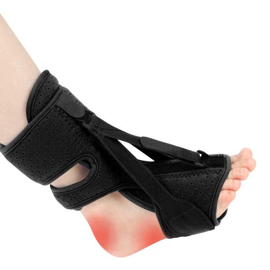 Plantar Fasciitis Night Splint Adjustable Dorsiflexion Foot Brace with 3 Straps & Memory Foam Relief Bilateral Foot Brace for Heel Pain