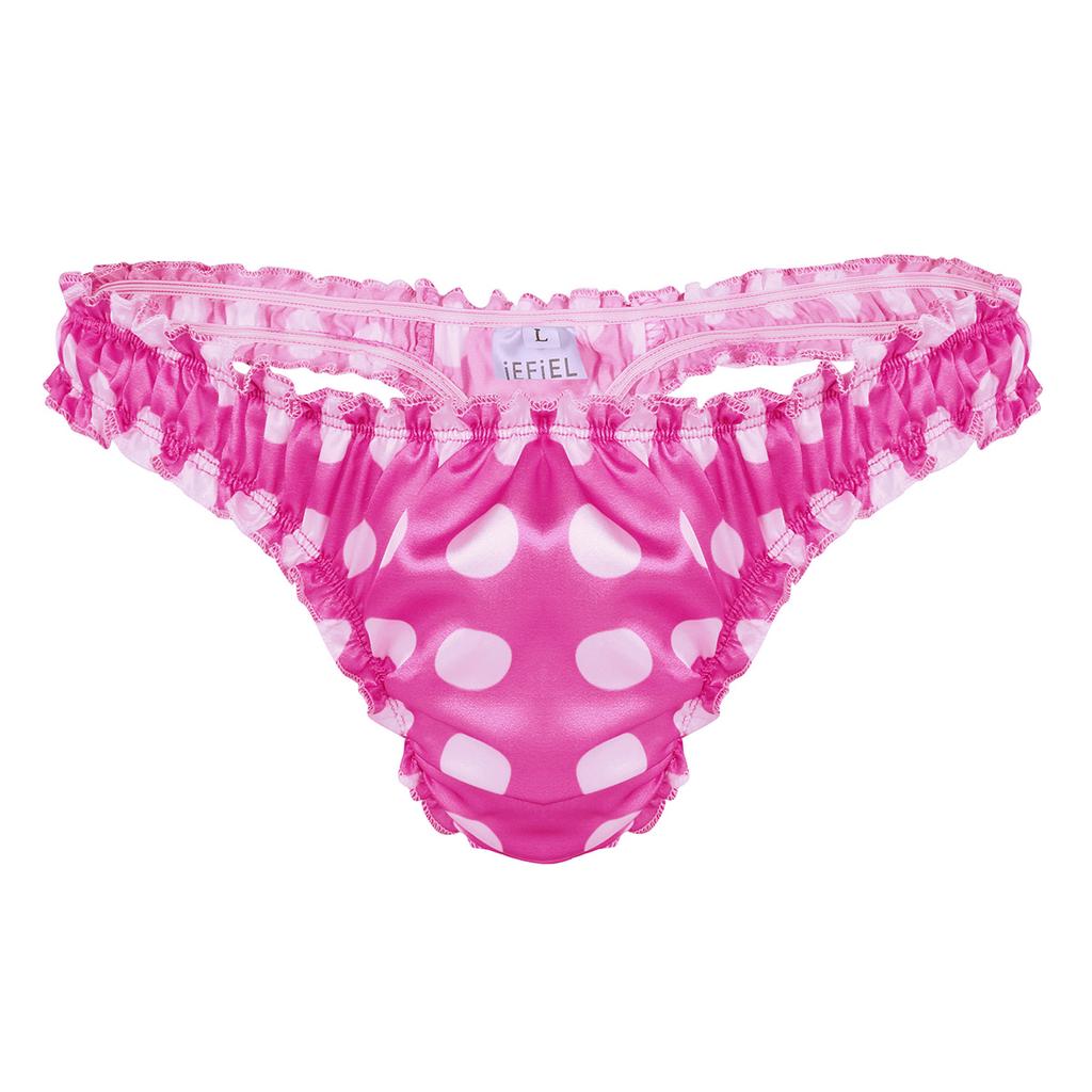 Lencería masculina Sissy Calzoncillos Tanga Ropa interior Bragas Satén  Polka Dot Ruffled High Cut Low Rise Bikini comprar a buen precio — entrega  gratuita, reseñas reales con fotos — Joom