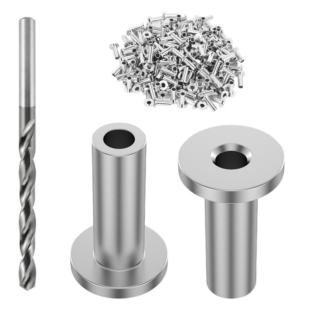 Industrial Steel Sleeves Set Corrosions Resistant Cable Sleeves Protective Cable Sleeves Set for Cable Deck Railing