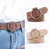 New High quality ladies fashion needle-free metal round buckle belt jeans