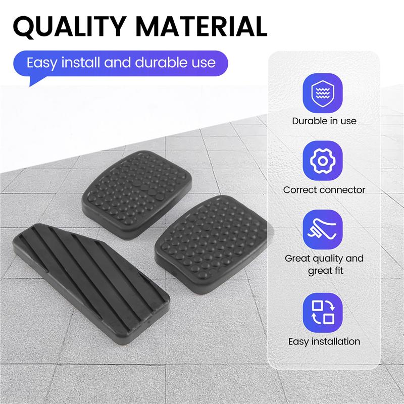 WO-3PCS Car Accelerator Clutch Brake Pedal Rubber Pad Pedal Cover Kit For Suzuki Swift 49451-60B00