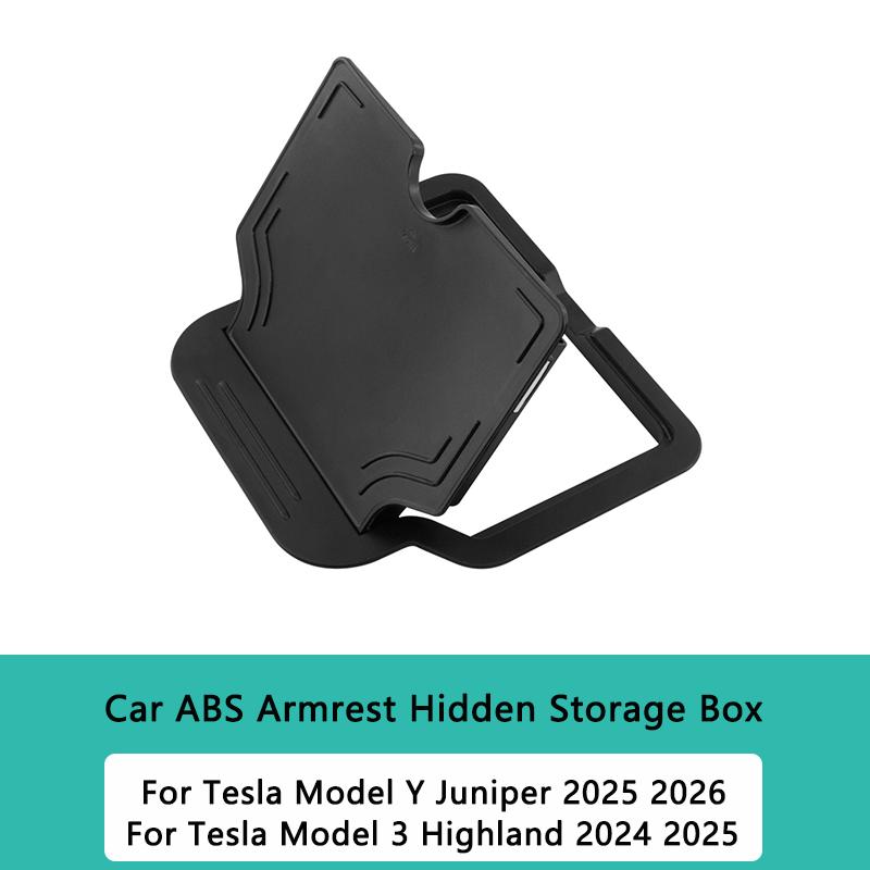 

Armrest Hidden Storage Box for Tesla Model 3 Highland Model Y Juniper 2025 Accessories ABS Center Console Organizer Storage Box