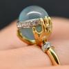 New Gold Medieval Ring, Hand Rest Luminous Stone Women's Jewelry.