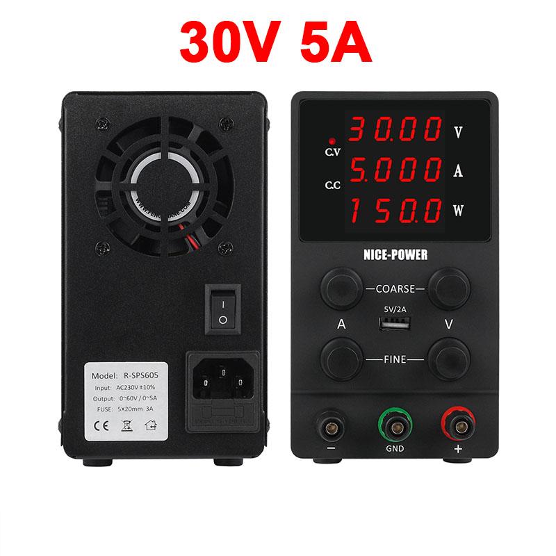 

Світлодіодний 4-розрядний лабораторний стабілізатор напруги, 4-кнопковий перемикач точного регулювання, джерело живлення постійного струму 30 В 10 А 12 В 24 В 48 В, регулятор, джерело для заряджання 110V US Plug