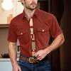 Men'S Fashionable Lapel And Shoulder Length Short Sleeved Casual Top