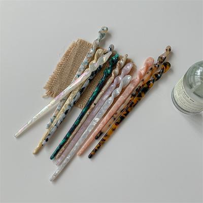 Resin Hair Stick Chinese Hanfu Style Marble Pattern Retro Hairpin Women’s Traditional Hair Jewelry Gift for Her