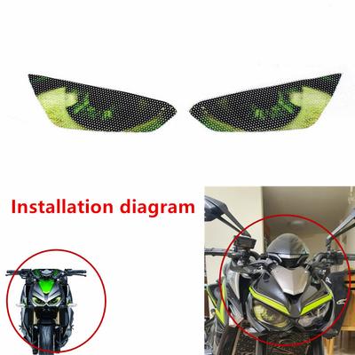 For Kawasaki Z1000 2014-2016 Headlight Protection Stickers Green Eye Decal DIY