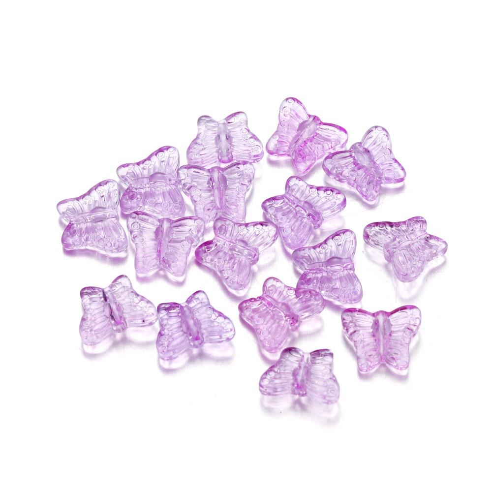 10 Stück/Los Mehrfarbige Kristallglas Schmetterling Anhänger Lose Perlen Zur Schmuckherstellung Handgefertigte Halskette Armband DIY Zubehör