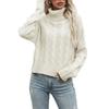 Women's Lazy Style Loose Short Long-sleeved Cable Knit Sweater