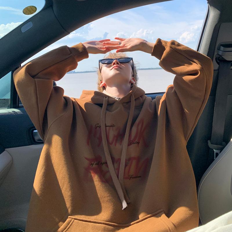 

Men s Sweatshirt Hooded Autumn and Winter Handsome Youth Printed Jacket Loose Boys Tops XXXL