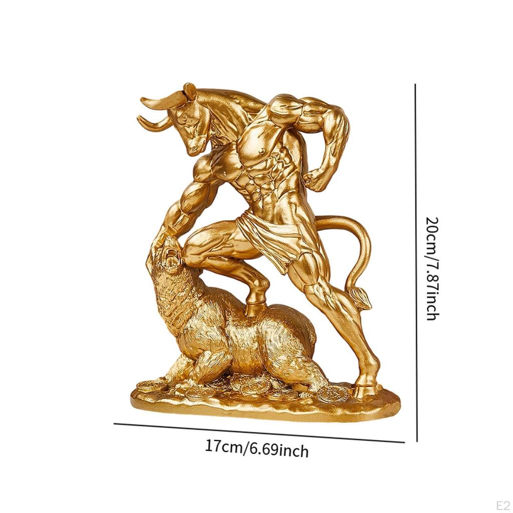Statue Animal Sculpture Ornament Decorative Home Office Decor Resin Figurine for Stock Market Lovers