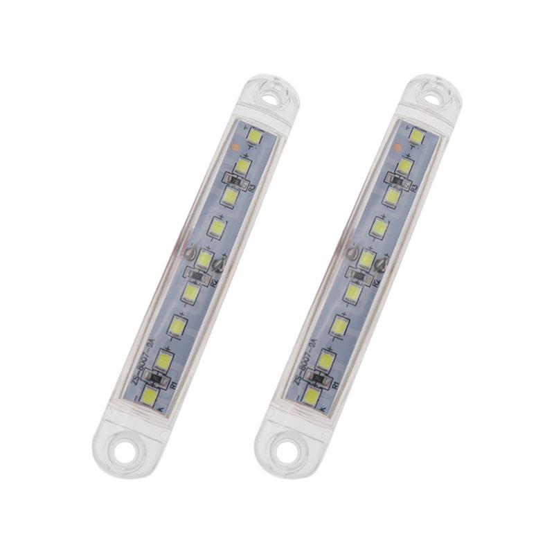 10pcs White 9LED Bus Truck Trailer Truck 24V LED Lights Side Marker Light Waterproof LED Light Tail Indicator Parking Light