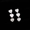 Heart Drop Earrings, Simple Sterling Silver with a Dangling Engraving.