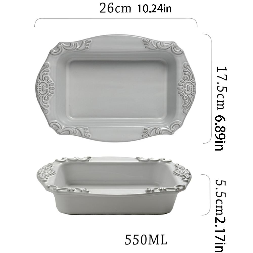 Palace Vintage Ceramic Decorative Dinner Plate White Butterfly Lace Bakeware Tableware Kitchen Supplies Decorative Plate