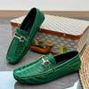 Fashion Hot Sale Loafers Crocodile Pattern Mens Slip on Club Shoes Male Comfortable Casual Shoe 2024 Fashion All-match Gentleman Shoes