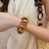 Europe American Style Acrylic Bangle Resin Exaggerated Bracelet Creative Elastic Bracelet  Women
