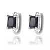 Miao Si Black Square Zirconia Claw-Set Stud Earrings - Cool Trendy Neutral Style