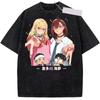 Anime My Dress-Up Darling Marin T-shirt For Men Summer Dandadan Casual Short Sleeve Cotton Tees Clothes Vintage Washed T Shirt
