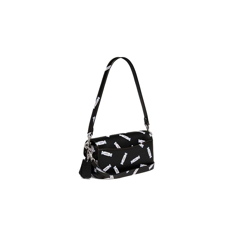 Coach X White Rabbit Collaboration Studio Fashion Print Classic C Logo Leather Fabric Underarm Shoulder Crossbody Bag Women Bags Black CG504-LHBLC