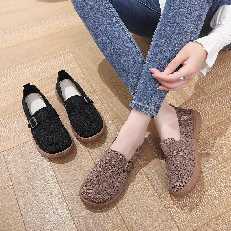 Shoes Women's 2025 Summer New Versatile Casual One-pedal Net Shoes Soft Sole Versatile Not Tired Foot Round Head Casual Shoes