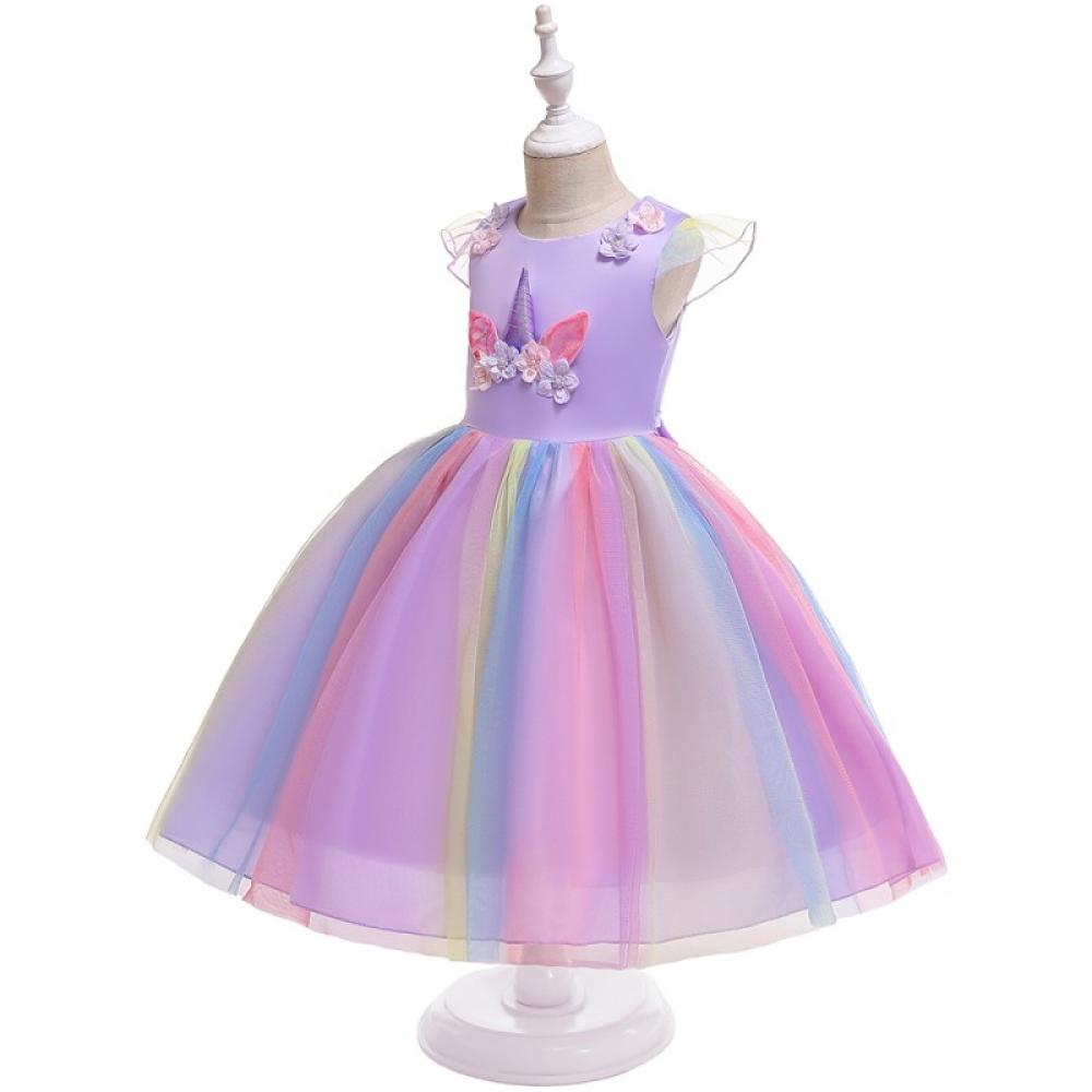 Unicorn Tutu Dress for Girls, Cotton Tutu Skirt, 3-4 Years, 110 Cm, Purple
