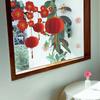 New Year's Festive Red Lanterns, Plum Blossoms, Branches, Fireworks, Window Displays, Glass, Home Decoration, Wall Stickers