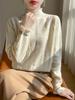 Women's Fine Wool Half-High Neck Lace Knit Sweater - New Autumn/Winter Thick Long Sleeve Top