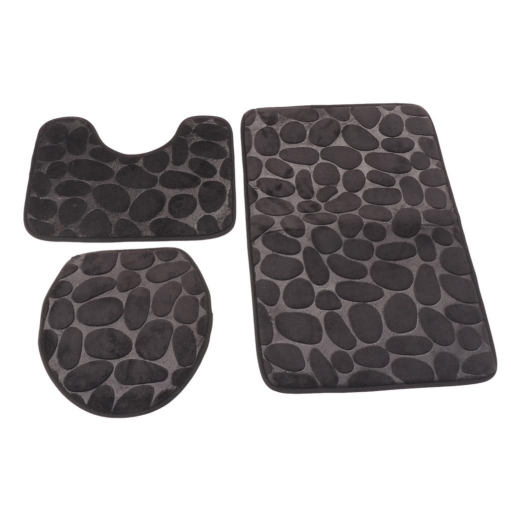 Conjunto de 3 Tapetes de Banheiro Forma U Tapete para Vaso Sanitário Tampa de Vaso Sanitário Tapete de Banho Absorvente de Água Antiderrapante Tapetes de Banho para Treinamento de Penico Crianças Adulto